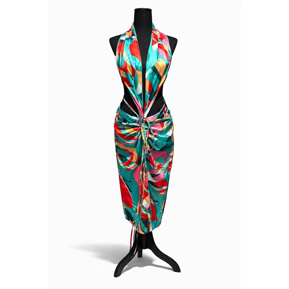 Multi Way Picasso Print Scarf Top & Wrap Skirt Set Size L